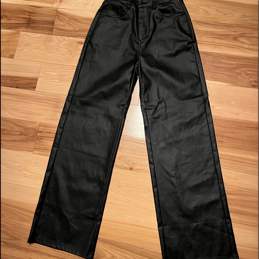 Fake leather pants